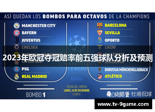 2023年欧冠夺冠赔率前五强球队分析及预测 2023年欧冠夺冠赔率前五强球队分析及预测